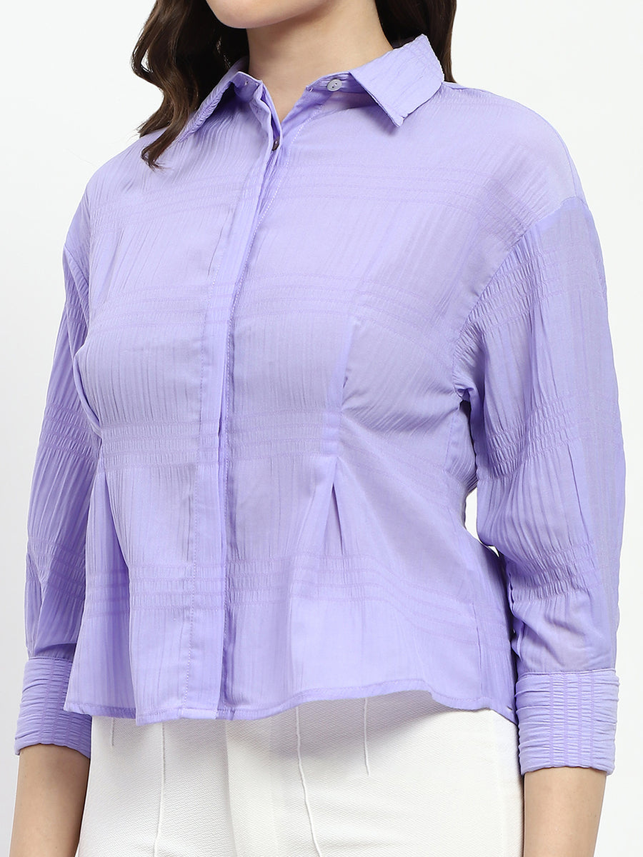 Madame Cinched Waist Lilac Shirt