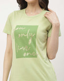 mSECRET Typography Hot Pink & Mint Green Combo T-shirt