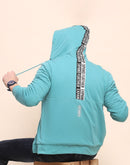 Camla Barcelona Cotton Zipper and Hooded Turquoise Sweatshirt