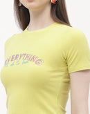 Madame Typography Lemon Yellow Crop T-Shirt