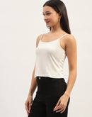 Madame Lace Detailing Solid White Top