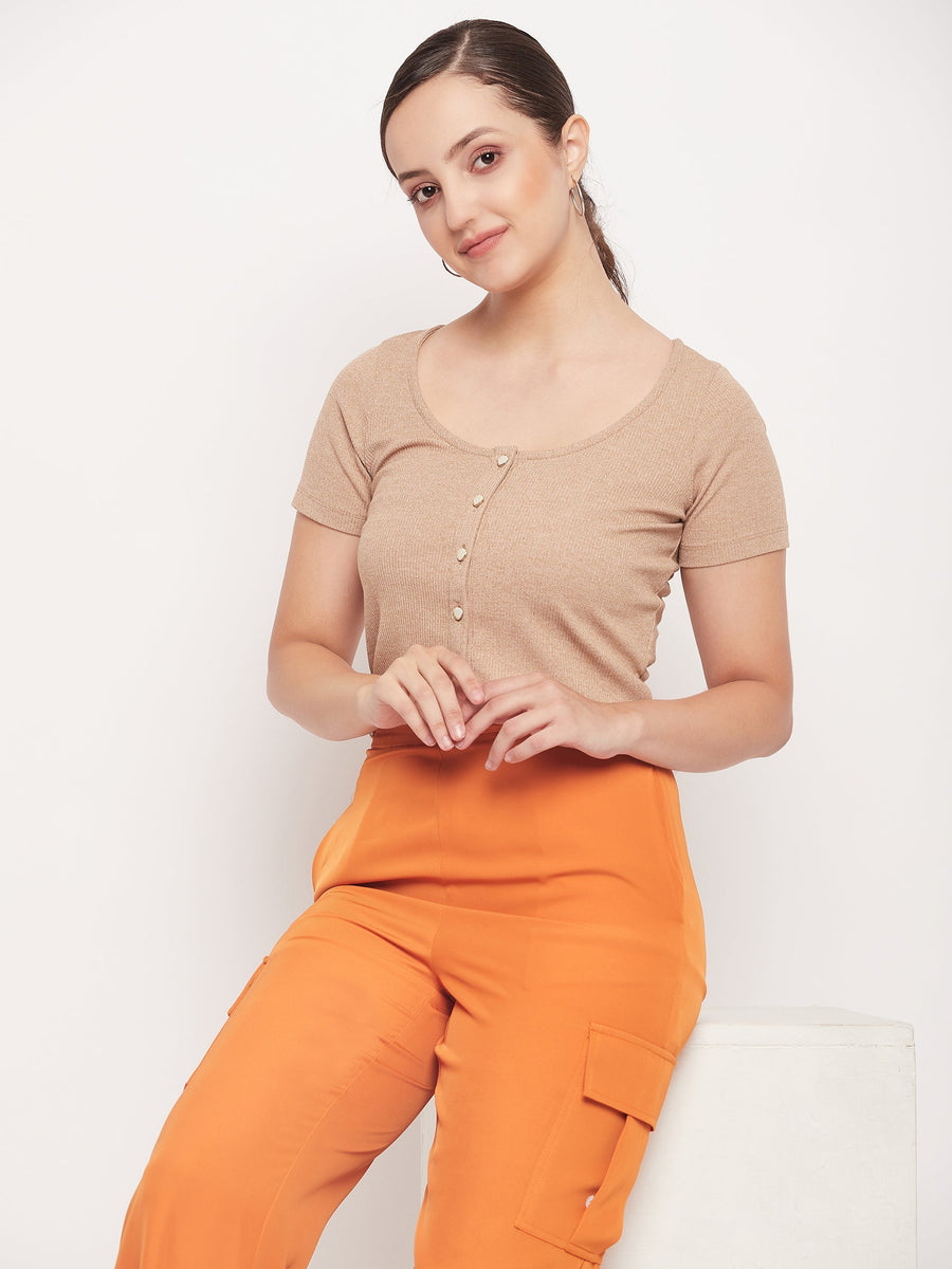 Madame Scoop Neckline Cotton Crop Top