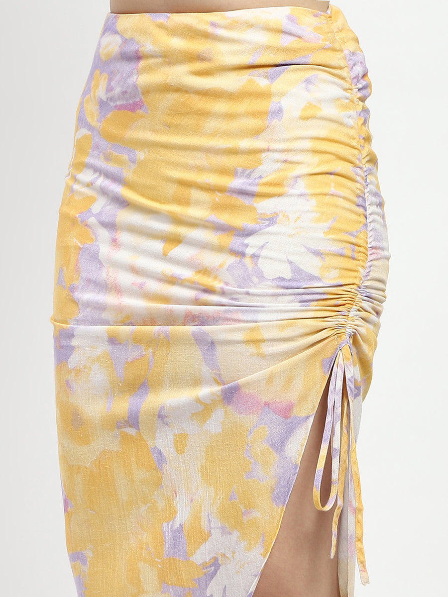 Madame Mustard Abstract Print Skirt And Top Co-Ord Set