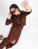 Madame Rust Plaid Skirt and Sweater Co-ord Set