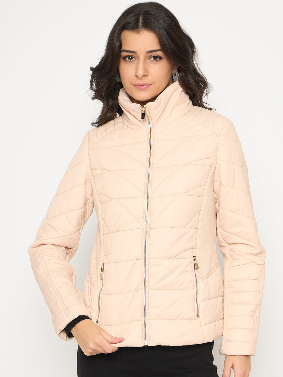 Madame Corduroy Two In One Beige Quilted Jacket