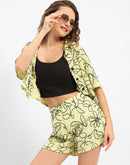 Madame Floral Print Lime Three-Piece Co-Ord Set