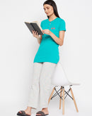 mSECRET Green Round Neck Cotton Tshirt