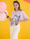 Madame Disney Graphic Print Mauve Regular T-Shirt