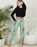 mSECRET Cotton Colorblock Green Track Bottoms