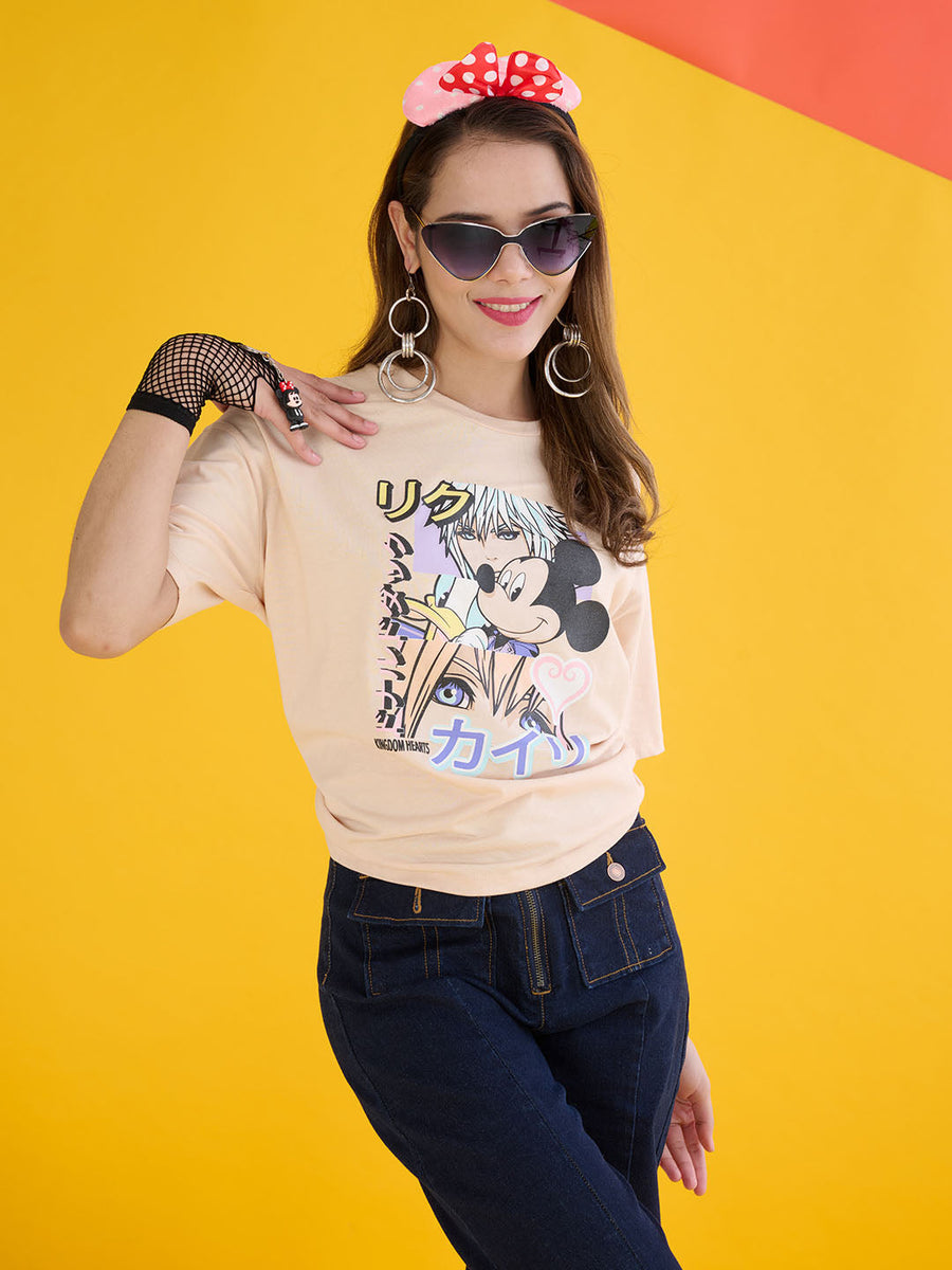 Madame Disney Mickey Mouse Peach Oversized T-Shirt