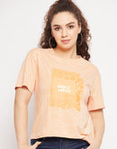 Madame Peach Graphic Print Top