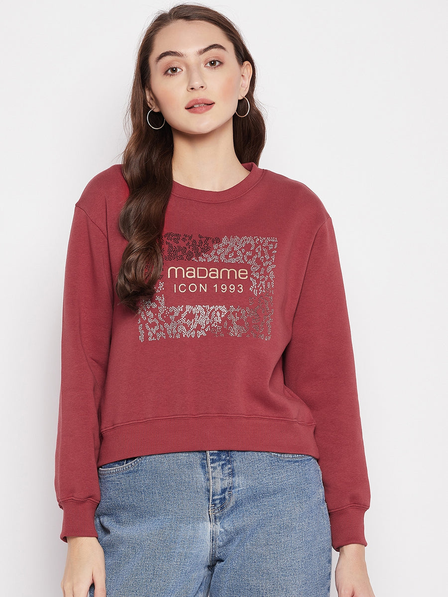 MADAME Printed Sweatshirt for Women