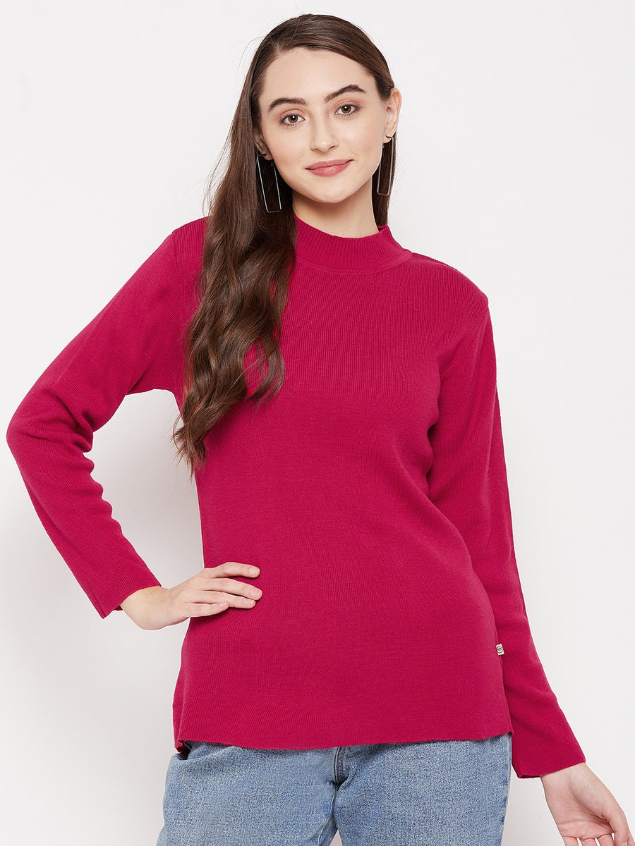 MADAME High Neck Pink Sweater