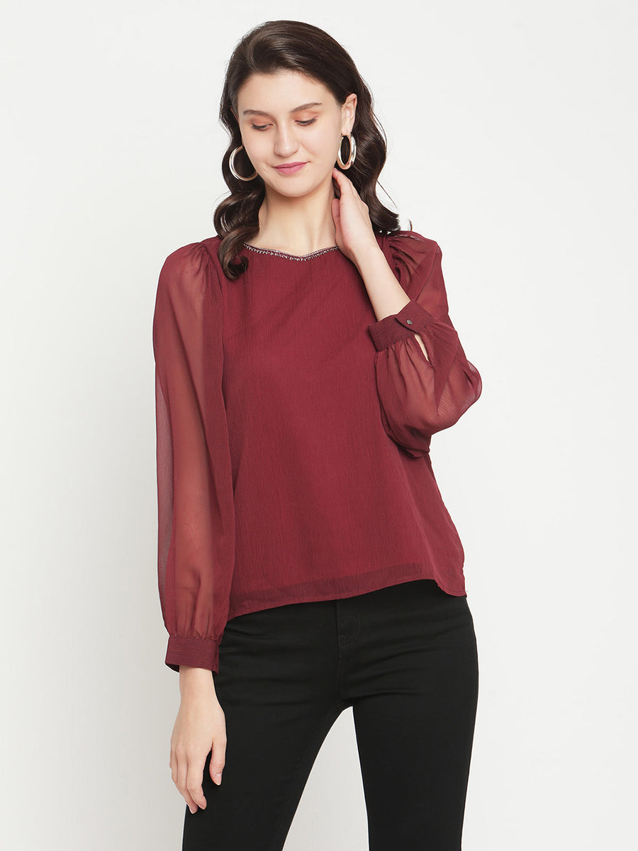 Madame  Maroon Top