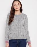 Madame Grey Cable Knit Sweater