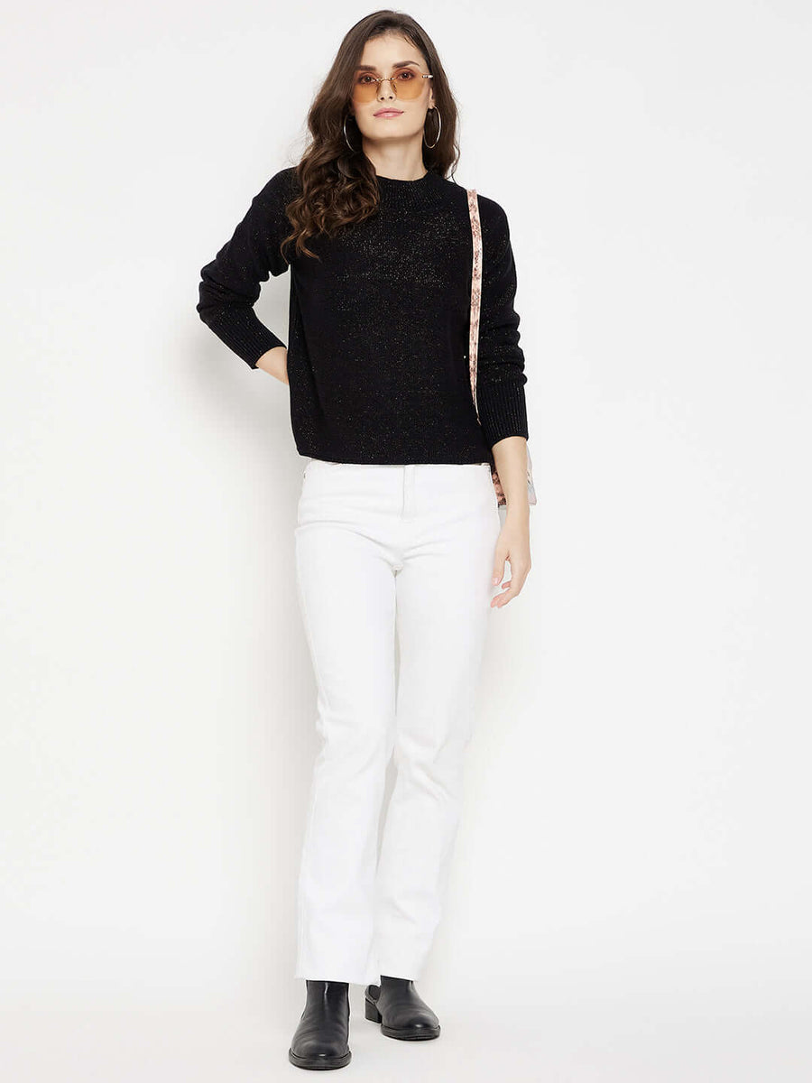 CAMLA Barcelona Black Solid Sweater for Women