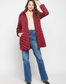 Madame Wine Quilted Long Jacket