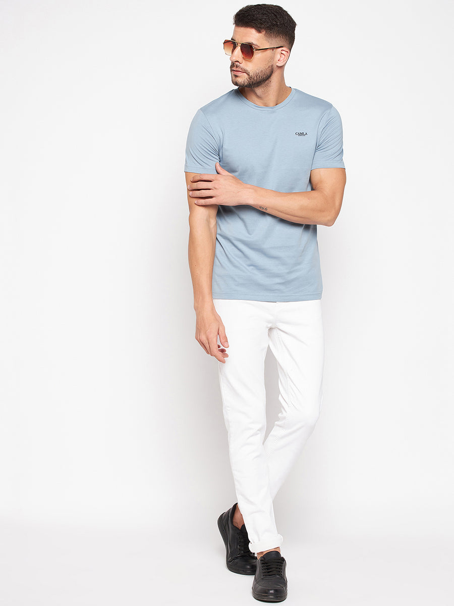 Camla Sky Blue T-Shirt For Men