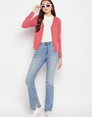 MADAME Coral Cashmere Solid Cardigan