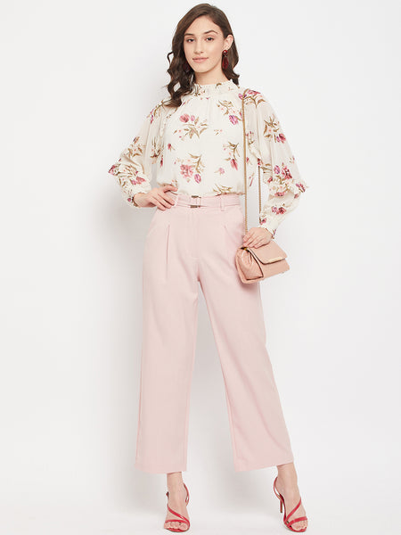 NaaNaa high waisted cigarette trousers in pink | ASOS