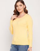 Madame Solid Round Neck Sweater Top