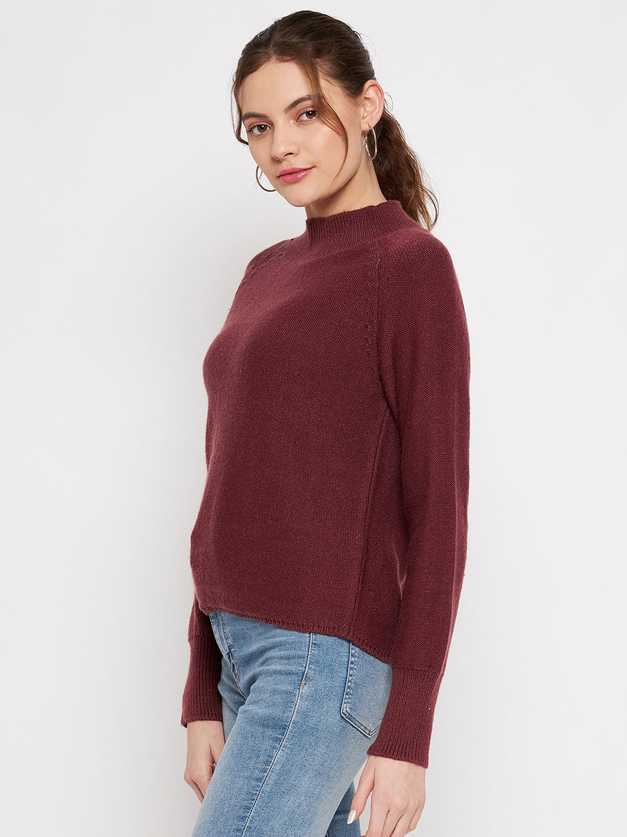 CAMLA Barcelona Rust Solid Sweater for Women