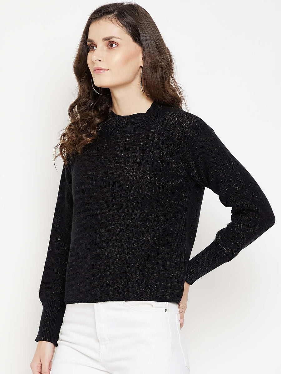 CAMLA Barcelona Black Solid Sweater for Women