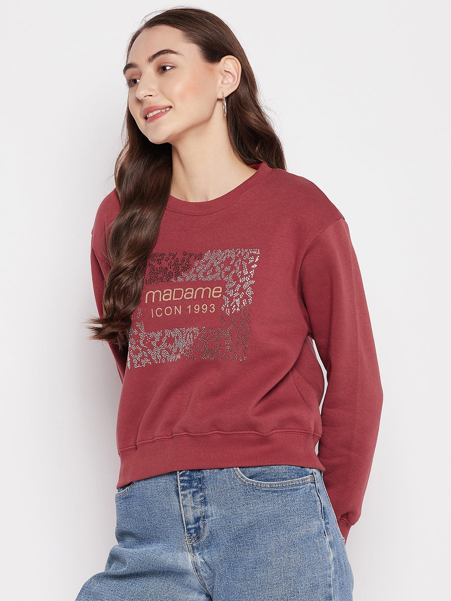 MADAME Printed Sweatshirt for Women