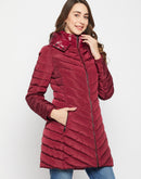 Madame Wine Quilted Long Jacket