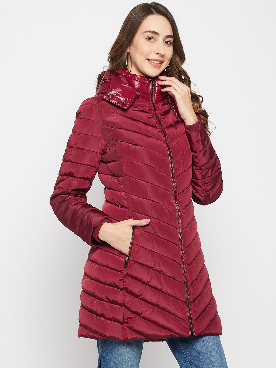 Buy MADAME Red Solid Polyester Collar Neck Womens Jacket | Shoppers Stop