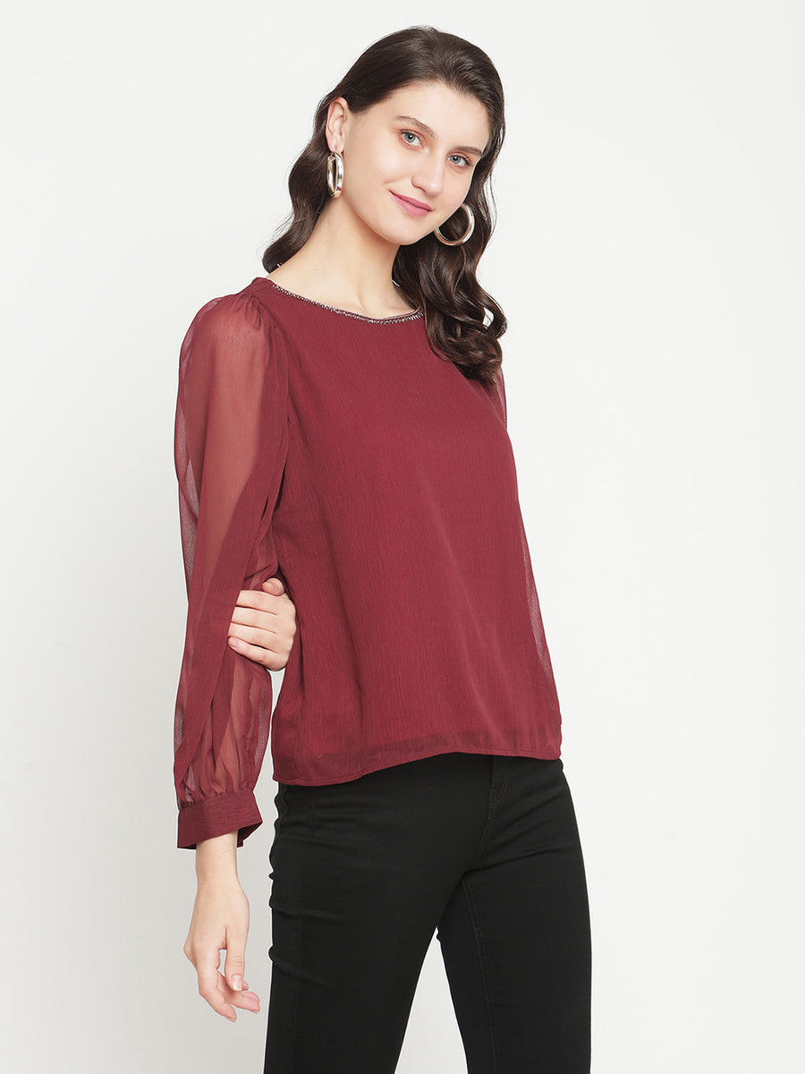 Madame  Maroon Top