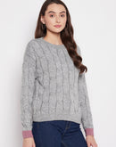 Madame Grey Cable Knit Sweater