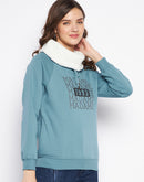 Madame Printed Sweatshirt With Shawl Collar