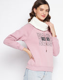 Madame Printed Sweatshirt With Shawl Collar