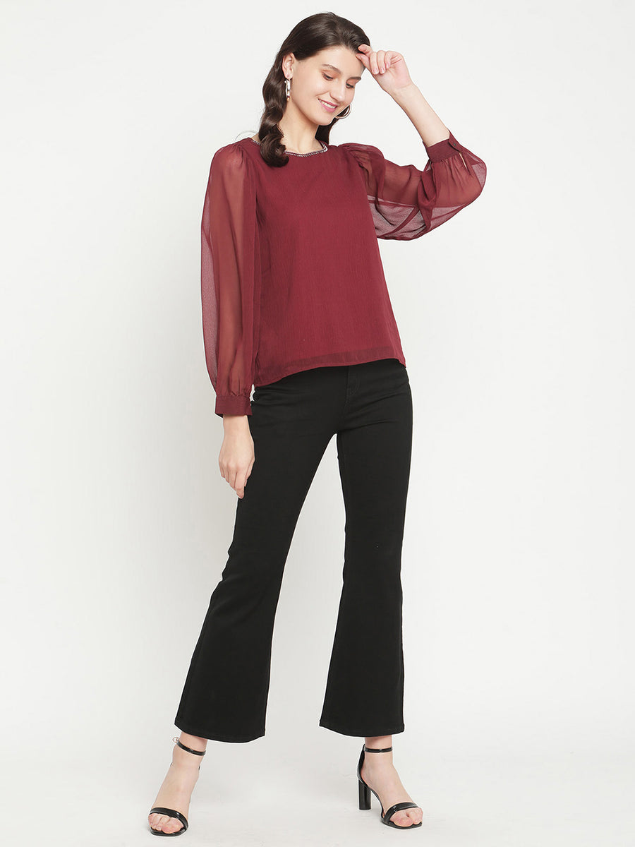 Madame  Maroon Top