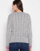 Madame Grey Cable Knit Sweater