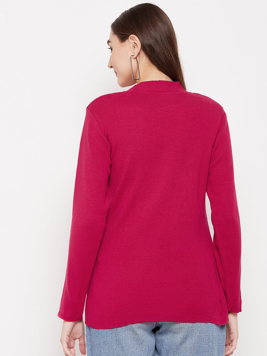 MADAME High Neck Pink Sweater