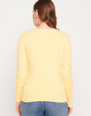 Madame Solid Round Neck Sweater Top