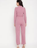 Madame Solid Puffed Sleeve Jumpsuit