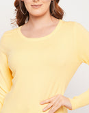 Madame Solid Round Neck Sweater Top