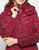 Madame Wine Quilted Long Jacket