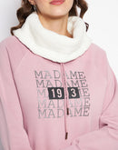 Madame Printed Sweatshirt With Shawl Collar