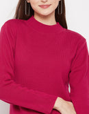 Madame High Neck Pink Sweater