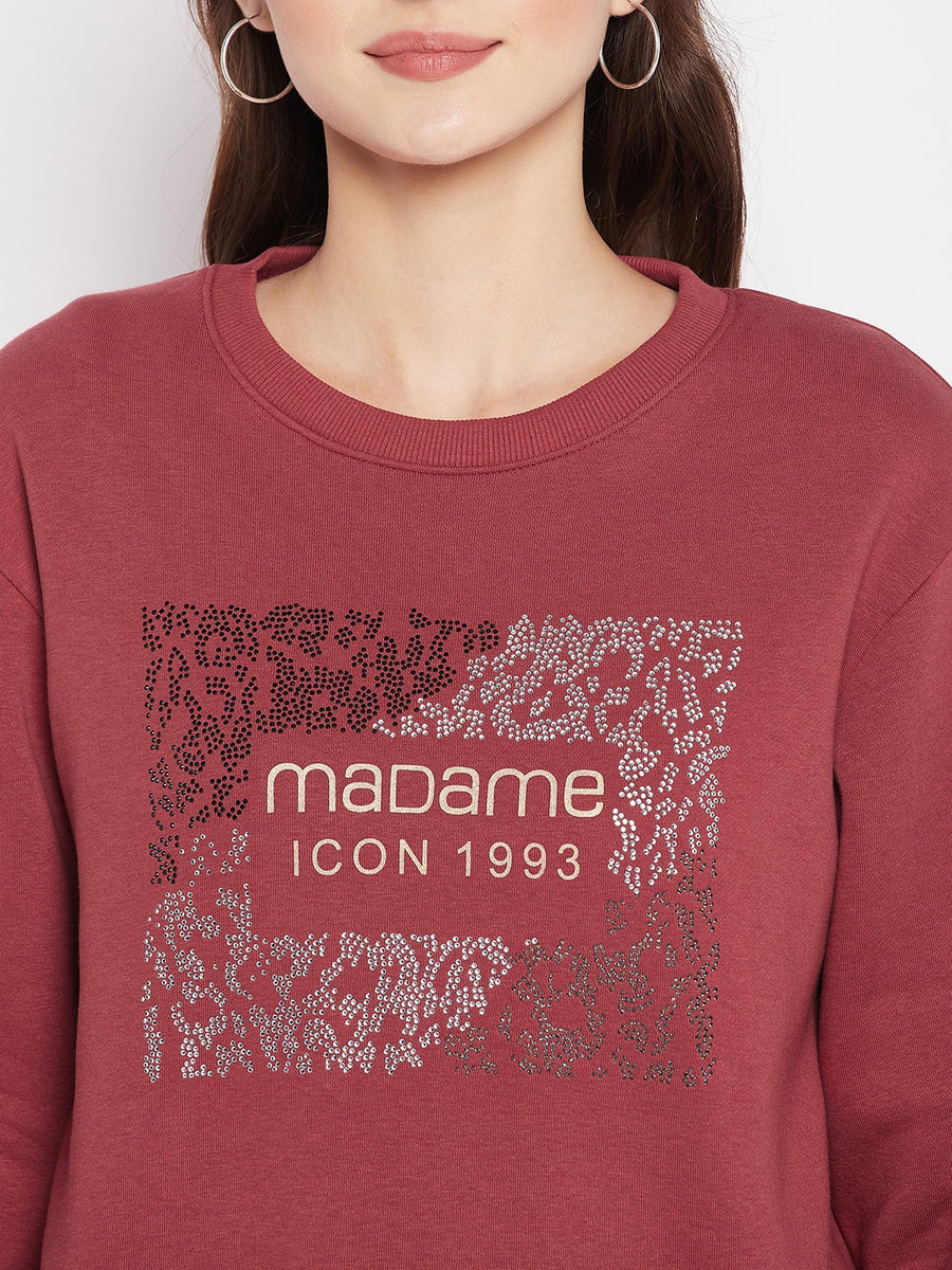 MADAME Printed Sweatshirt for Women